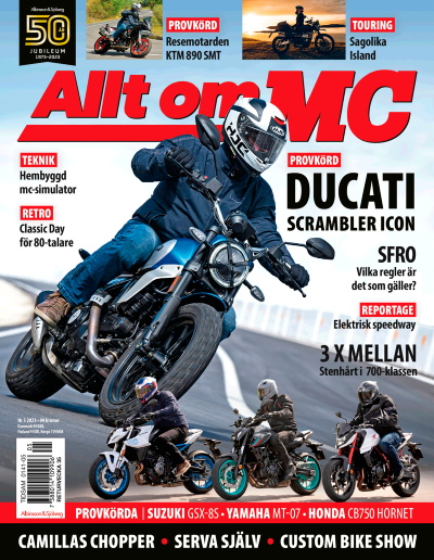 Tidningsomslag Allt om MC - Sveriges bredaste motorcykeltidning